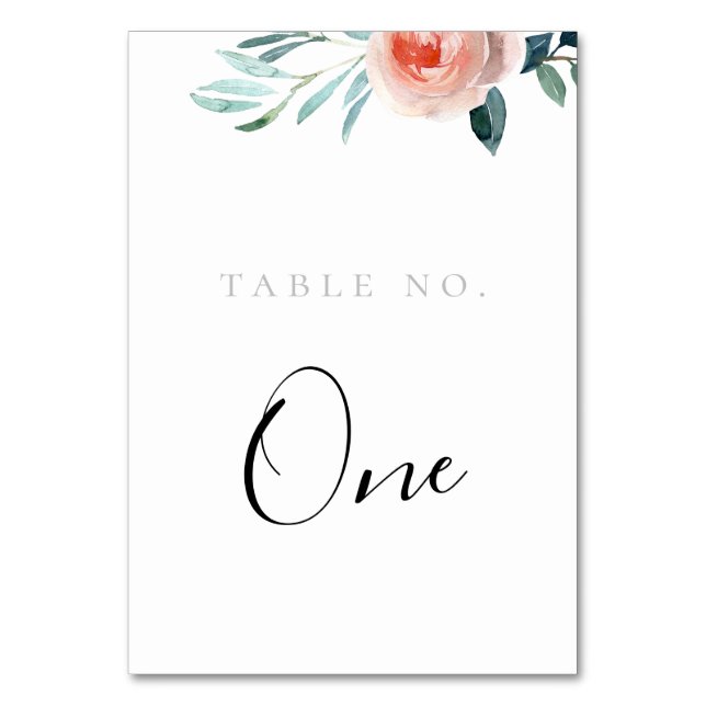 Numéro De Table Floral rose moderne (Par défaut)