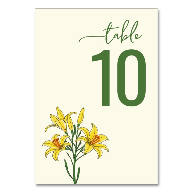Numéro de table floral vert élégant (Par défaut)
