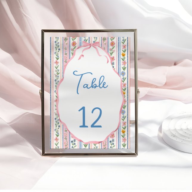 Numéro de table floral vintage grandmillennial (Créateur téléchargé)