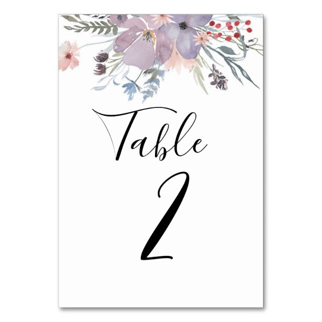Numéro de table florale de lavande. Mariage pourpr (Par défaut)