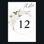Numéro de table florale de saumons blancs<br><div class="desc">Habillez vos tables de mariage ou de fête avec votre carte de numéro de tableau Floral Boho Blanc.</div>