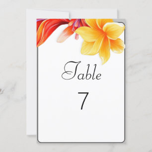 Numéro de table florale dynamique tropicale