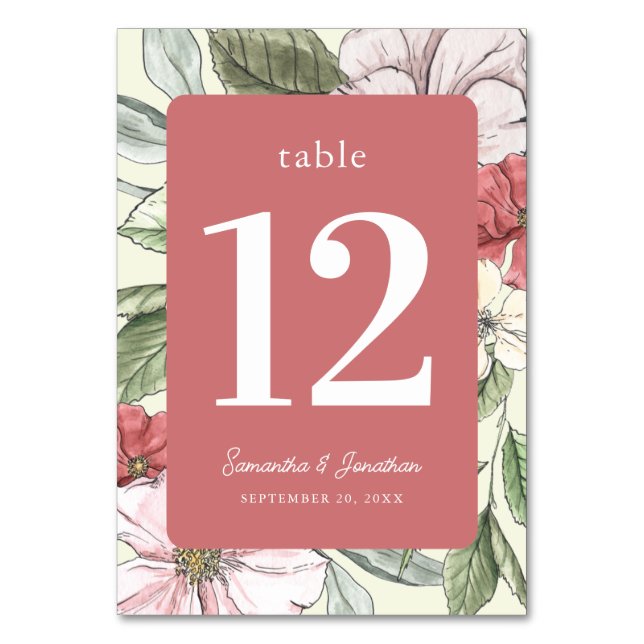 Numéro De Table Flore de la chute rose et de la neige (Par défaut)