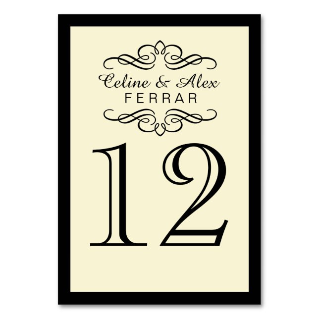 Numéro De Table Flore tourbillonnant avec numéros de tableau hiéra (Par défaut)
