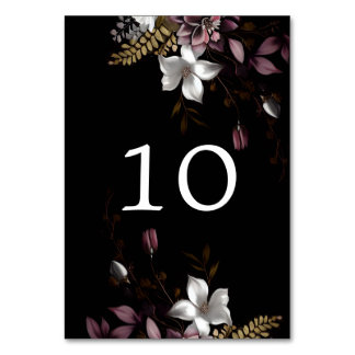Numéro De Table Florence Dark Floral Mariage