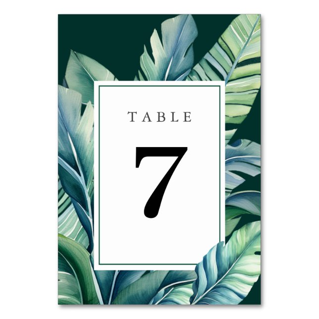 Numéro De Table Foliage exotique Feuille sauvage et tropicale Vert (Par défaut)