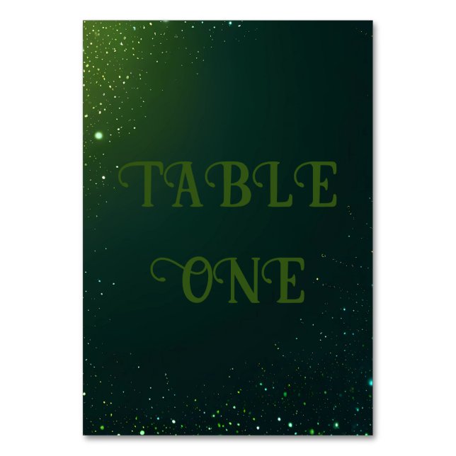 Numéro De Table Fond de mariage élégant avec étincelles vertes (Par défaut)