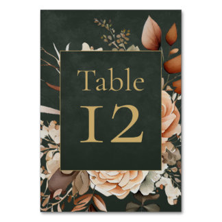 Numéro De Table Forest Witch Green Floral Table Number Card