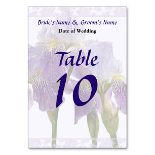 Numéro De Table Fournitures de Mariage de Lavender Iris Couple