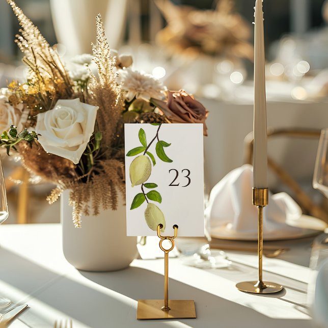 Numéro De Table Fresh Citrus Painted Lemons Modern Mediterranean (Créateur téléchargé)