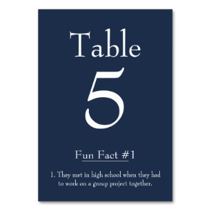 Numéro De Table Fun Fact sur la mariée et la chambre sur le bleu m