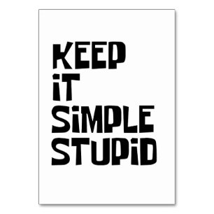 Numéro De Table Gardez-Le Simple Et Stupide