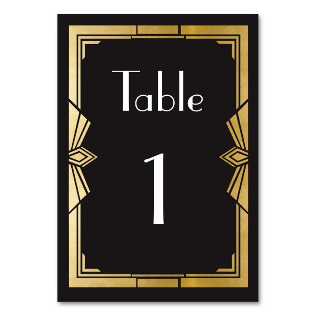 Numéro De Table Gatsby 1920's Roaring 20s Numéro de tableau Mariag (Par défaut)