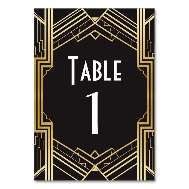 Numéro De Table Gatsby Tableau Numéro 1920 Roaring 20s Mariage (Par défaut)
