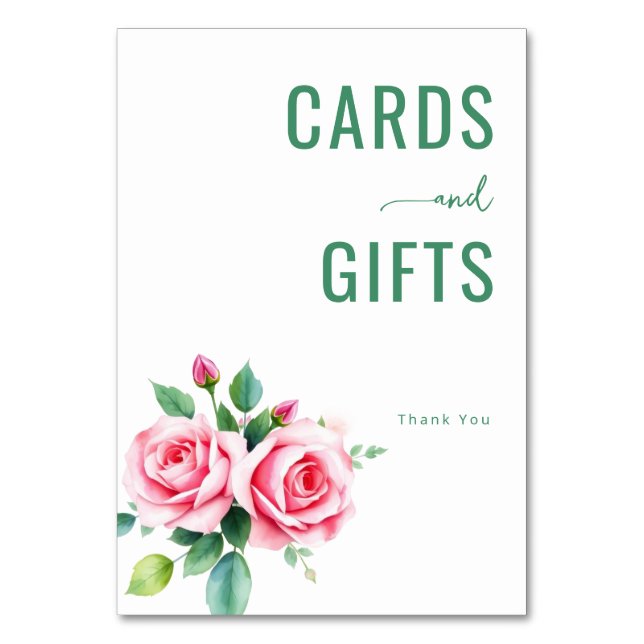 Numéro De Table Gentle Pink Watercolor Roses (Par défaut)