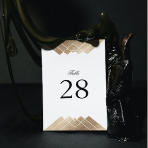 Numéro De Table Géométrie Blanc Gold Gatsby Mariage Numéros de tab