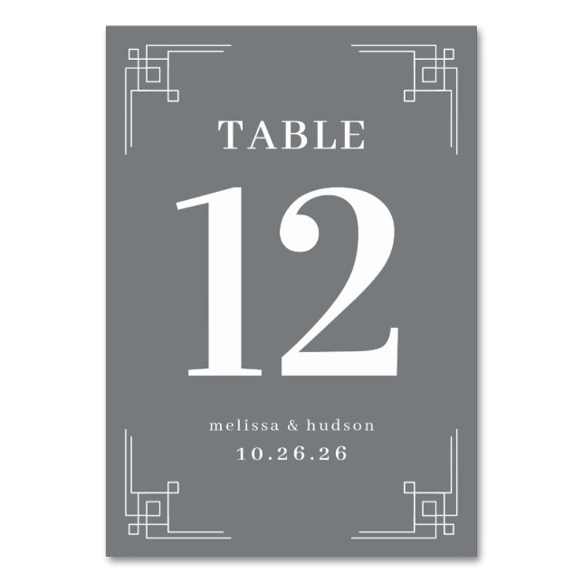 Numéro de table géométrique gris élégant (Par défaut)