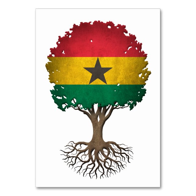 Numéro De Table Ghana Flag Tree of Life personnalisable (Par défaut)