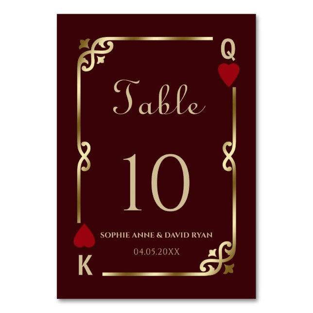 Numéro De Table Glam Gatsby Casino Las Vegas Poker Wedding (Par défaut)