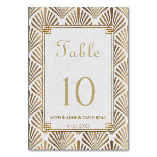 Numéro De Table Glam Gold White Art Déco Roaring Mariage des année