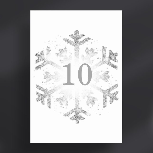 Numéro De Table Glam Snowflake Xmas Holiday Silver (Glam Snowflake Xmas Holiday Silver Table Number)