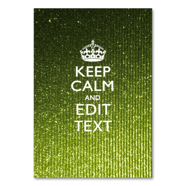 Numéro De Table Glamour Vert Lime Continuez À Dire Calme (Par défaut)