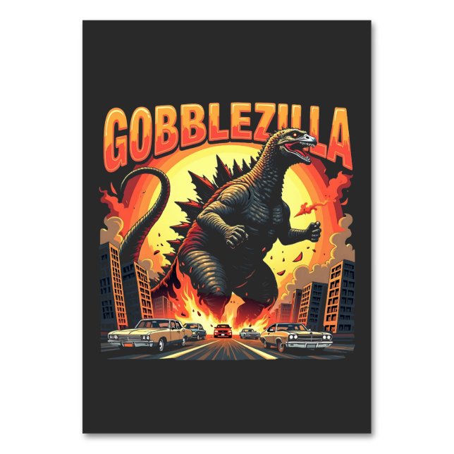 Numéro De Table Gobblezilla Éffrayant Turquie Thanksgiving Gobble (Par défaut)