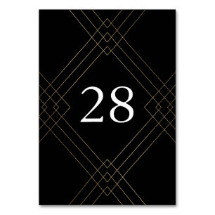 Numéro De Table Gold Black Elegance Diamond Geo Deco Mariage