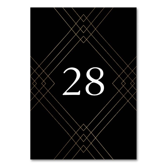 Numéro De Table Gold Black Elegance Diamond Geo Deco Mariage (Par défaut)