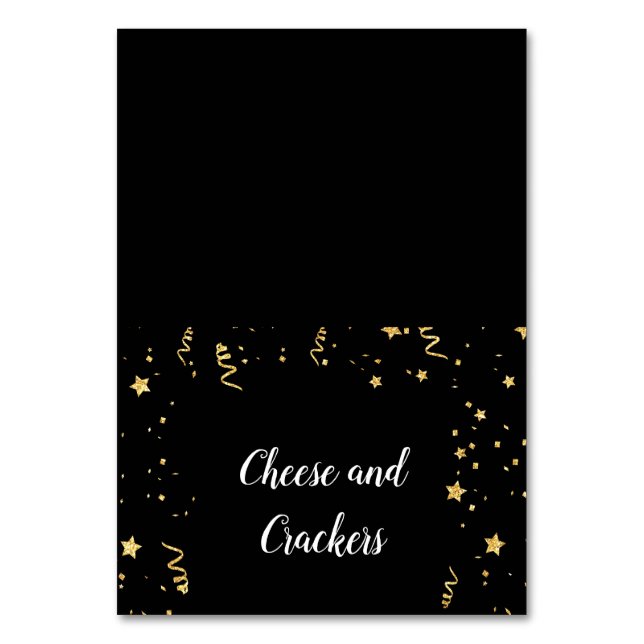 Numéro De Table Gold Celebration sur Black Buffet Étiquettes de no (Par défaut)