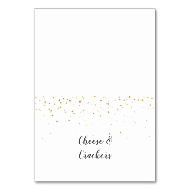 Numéro De Table Gold Confetti Baby shower Buffet Étiquettes alimen (Par défaut)