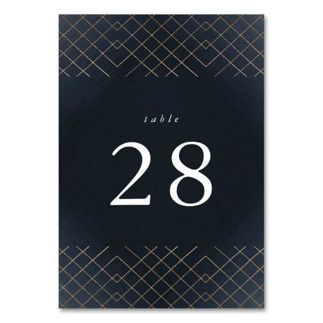 Numéro De Table Gold Dark Navy Elegance Diamond Geo Deco Mariage (Par défaut)