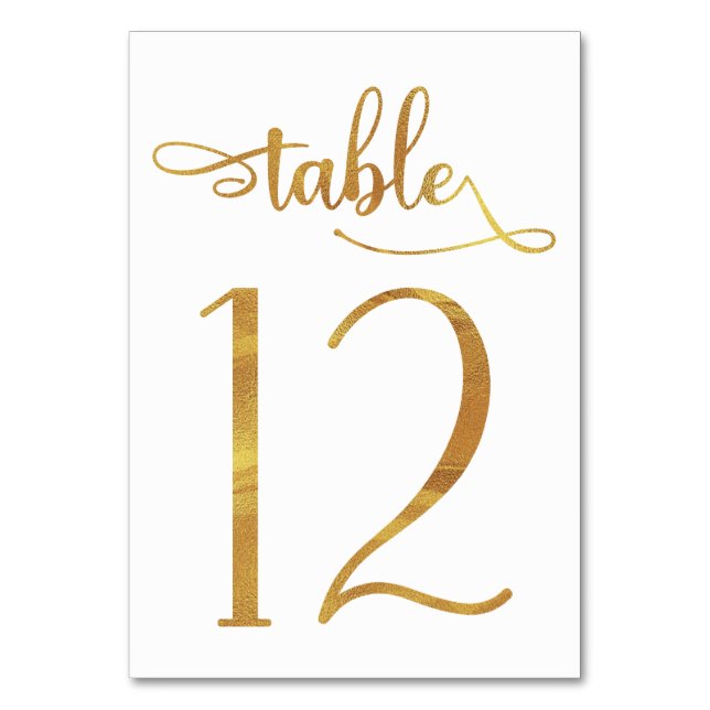 Numéro de table Gold fausse feuille 3.5x5 | Tablea (Dos)