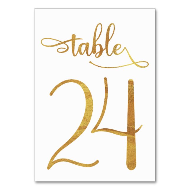 Numéro de table Gold fausse feuille 3.5x5 | Tablea (Dos)