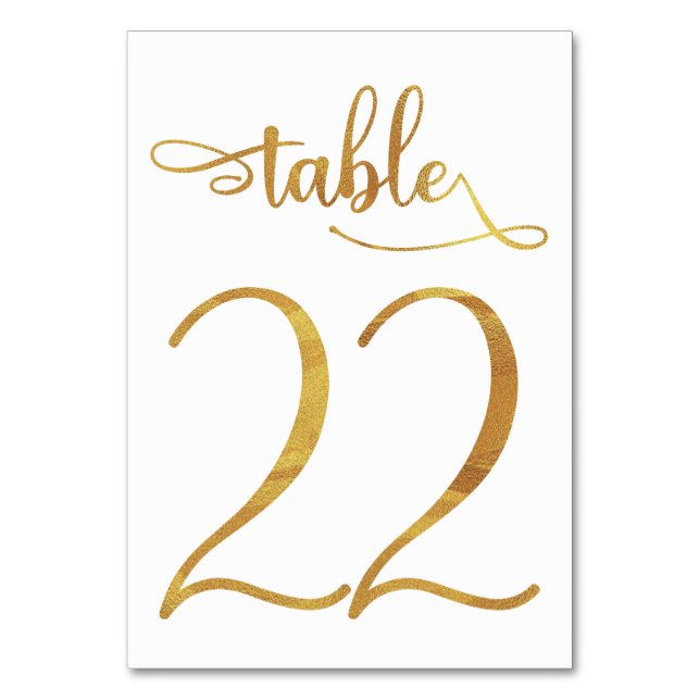 Numéro de table Gold fausse feuille 3.5x5 | Tablea (Dos)