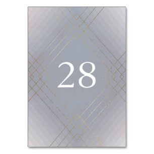 Numéro De Table Gold Grey Elegance Diamond Geo Deco Mariage