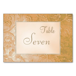 Numéro De Table Gold Jade Automne Floral Mariage frontière