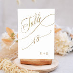 Numéro De Table Gold Luxury Calligraphy Mariage numéro 18,<br><div class="desc">Tableau 18. Veuillez vérifier tous les numéros disponibles. | Luxe et élégante calligraphie tourbillonnant numéro de table mariage avec vos initiales. Pour une personnalisation plus avancée de cette conception,  cliquez sur le BOUTON OUTIL DESIGN BLEU ci-dessus !</div>
