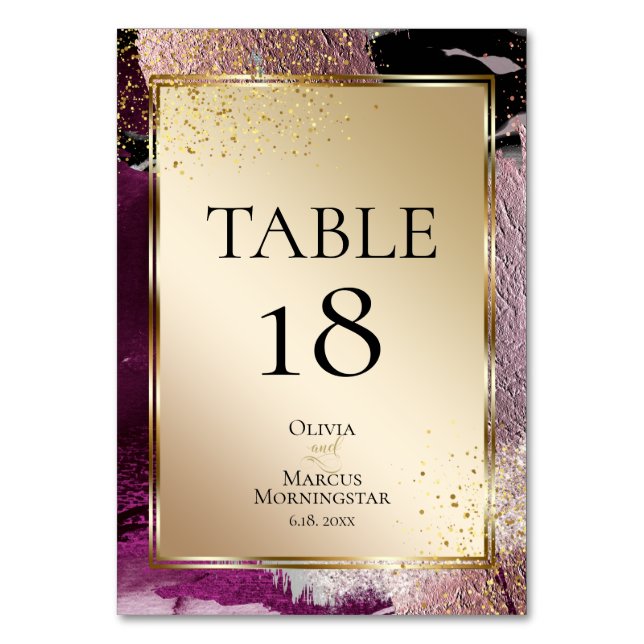 NUMÉRO DE TABLE | Gold Merlot Cassis Metallic Stro (Par défaut)