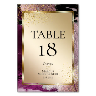 NUMÉRO DE TABLE Gold Merlot Cassis Traits Métall
