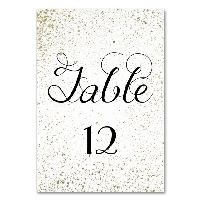 Numéro de table Gold Paint Splatter (Par défaut)