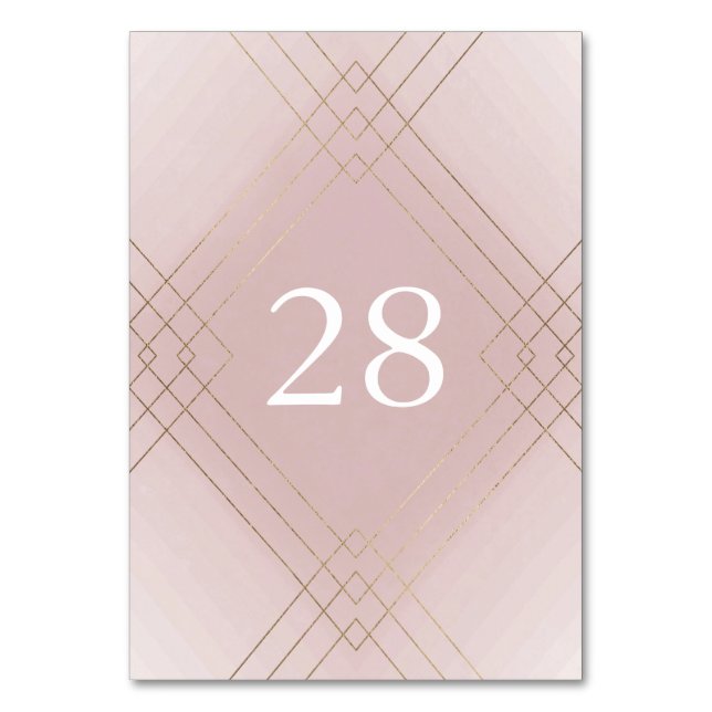Numéro De Table Gold Rose Elegance Diamond Geo Déco Mariage (Par défaut)