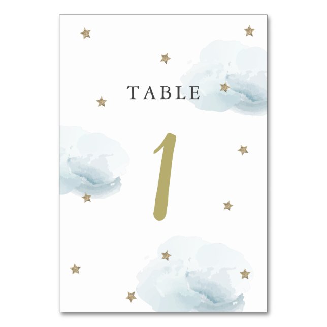 Numéro De Table Gold Star & Blue Cloud (Par défaut)