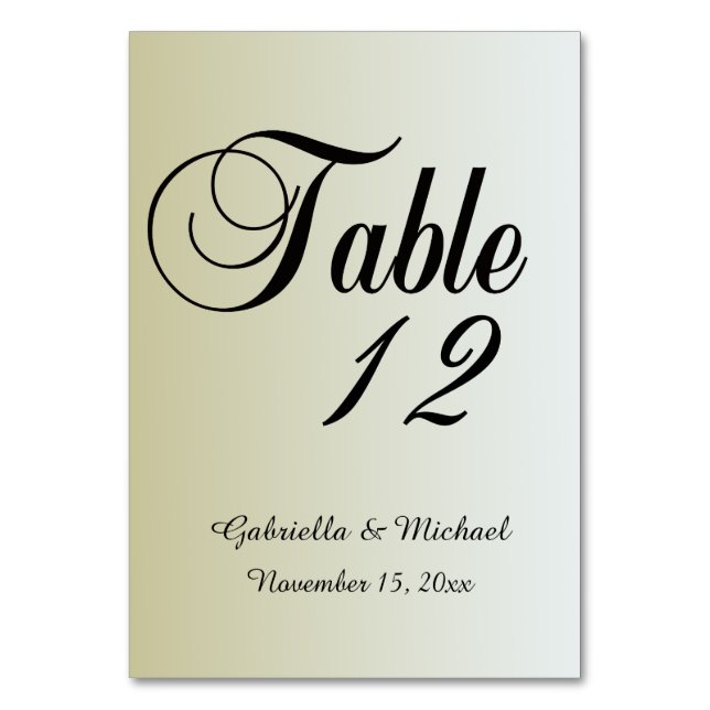 Numéro De Table Gold Sunrise (Par défaut)