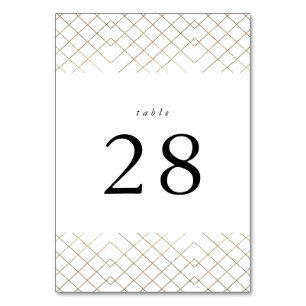 Numéro De Table Gold White Elegance Diamond Geo Deco Mariage