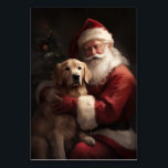 Numéro De Table Golden Retriever with Santa Clause Christmas<br><div class="desc">Laissez-vous tenter par l'esprit des vacances grâce à notre design de Noël Père Noël et Chien. C'est l'ajout parfait à votre collection festive !</div>