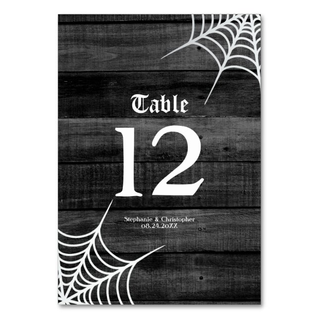 Numéro De Table Goth Rustic Mariage d'Halloween (Par défaut)