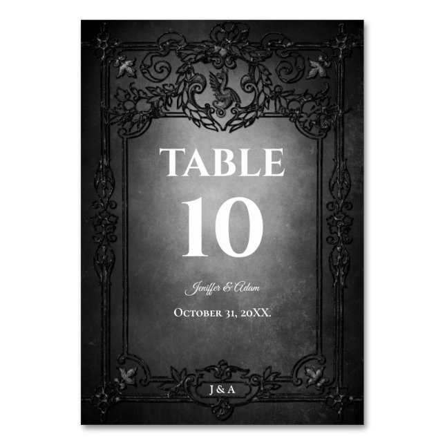 Numéro De Table Gothic Halloween Alternative Wedding (Par défaut)