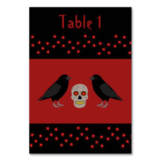 Numéro De Table Gothique crâne et gardien Ravens Halloween Custom