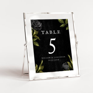 Numéro De Table Gothique Halloween Floral Mariage